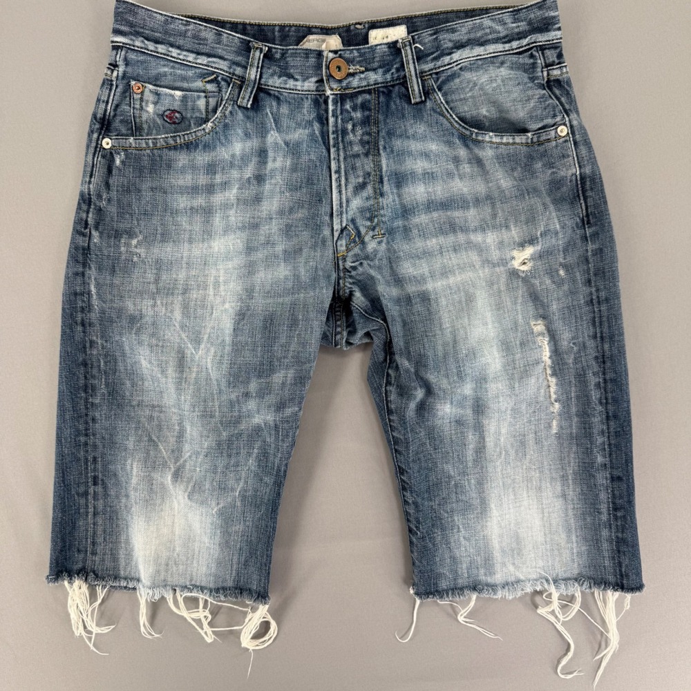 Vintage Y2K ENERGIE Sixty Made in Italy Distressed Denim Cutoff Shorts W34 L34